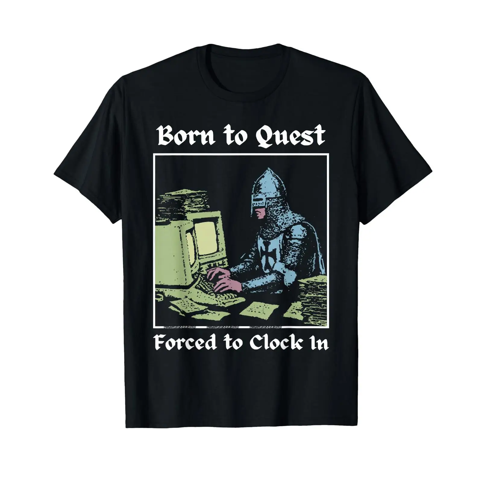 Office Quest - Футболка Born to Quest Forced Clock