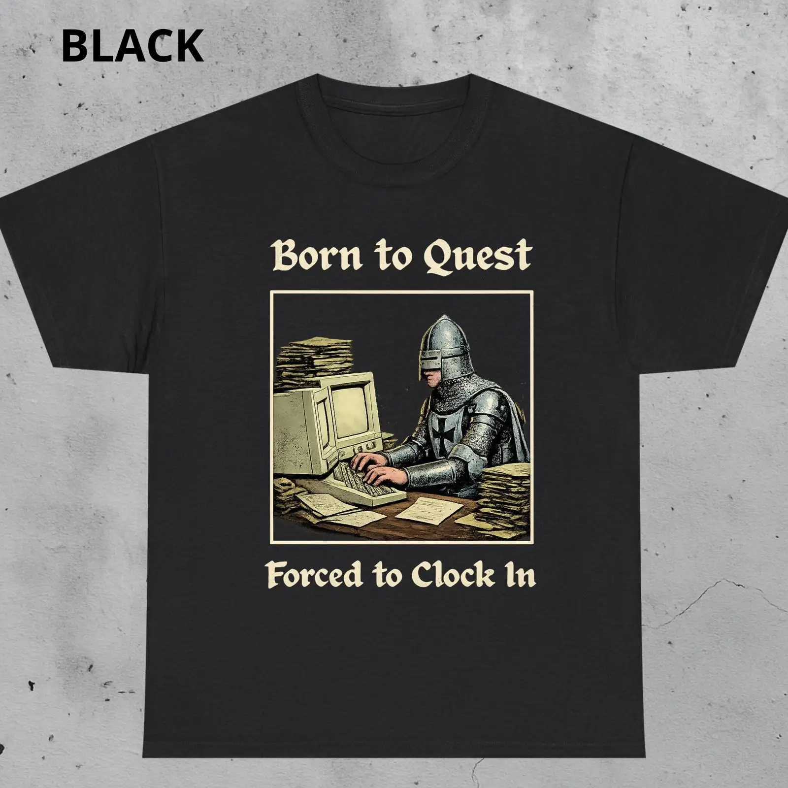 Office Quest - Футболка Born to Quest Forced Clock