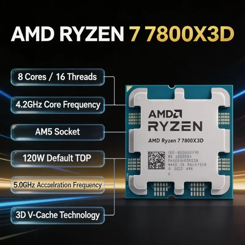 AMD Ryzen 7 7800X3D, 8-ядерный – обзор и цена Amd Cpu Ryzen 7